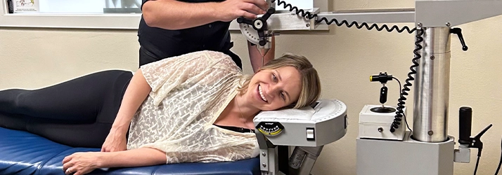 Chiropractic Missoula MT Patient In Atlas Orthogonal Machine Chiropractic Missoula MT Patient In Atlas Orthogonal Machine